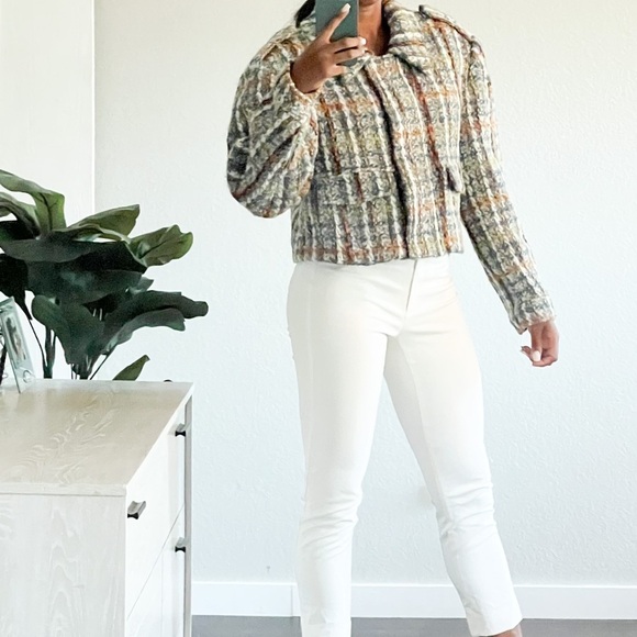 Remain Birger Christensen Lona Boxy Crop Knit Tweed Jacket Aegean Blue Comb nwot - Picture 5 of 15